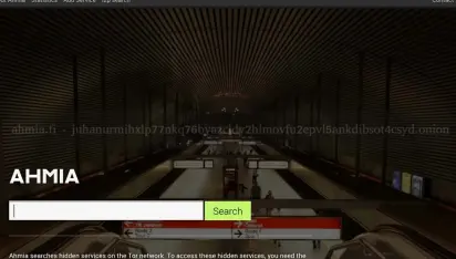 Screenshot of Ahmia search interface